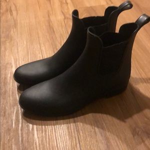 J Crew black rain boots